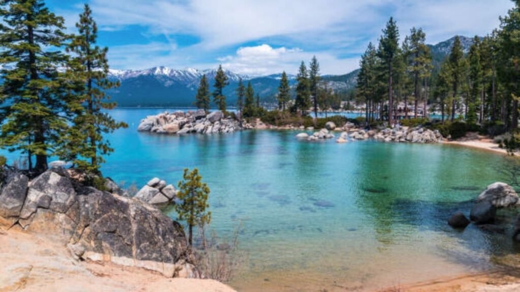 10 Best Places To Camp In Lake Tahoe 2 Tents under pine trees at D.L. Bliss State Park near Lake Tahoe with a starlit sky