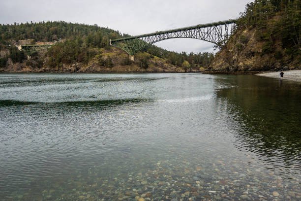 Tent near cliff edge at Deception Pass, premier camping spot in WA

